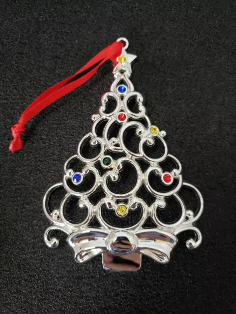 Lenox Sparkle And Scroll Multi Crystal Silverplate Tree Ornament #851325