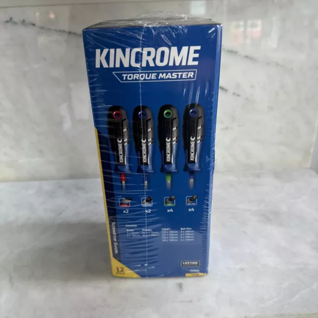 NEW Kincrome 12 Piece TorqueMaster Screwdriver Mixed Bundle, #P5500,