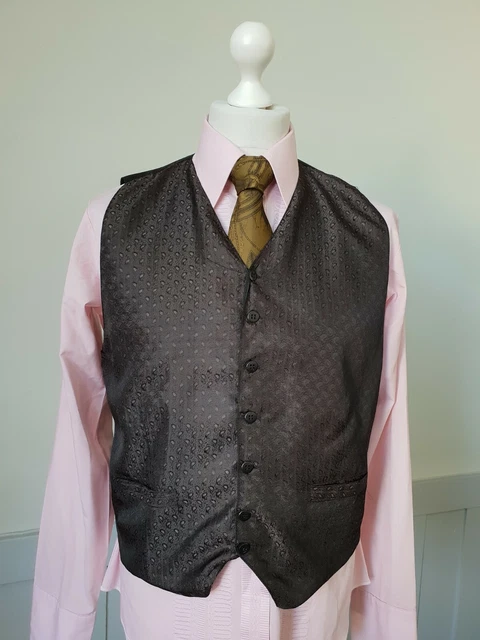 Cappotto vita vintage motivo seno singolo viscosa argento taglia 42" TM70