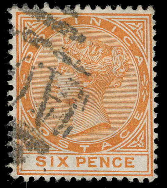 Dominica Scott 23 Gibbons 25 Used Stamp (1). With BPA Certificate