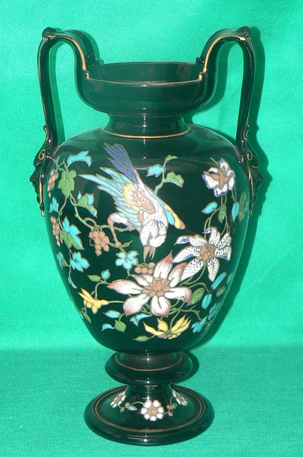 SARREGUEMINES grand vase en emaux signé en creux 566 RARE  , hauteur : 36 cm