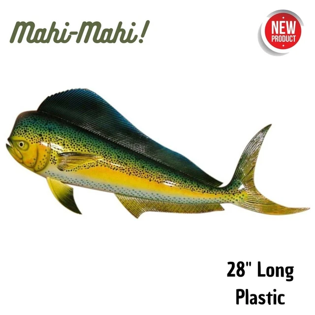 Realistic Mahi Mahi Sculpture Hanging Replica Fish Wall Decor Kitchen Bar Mount