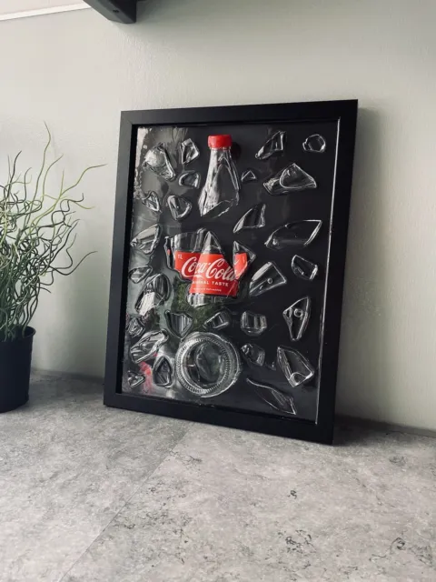 Coca Cola Flasche im Rahmen 30x40 cm