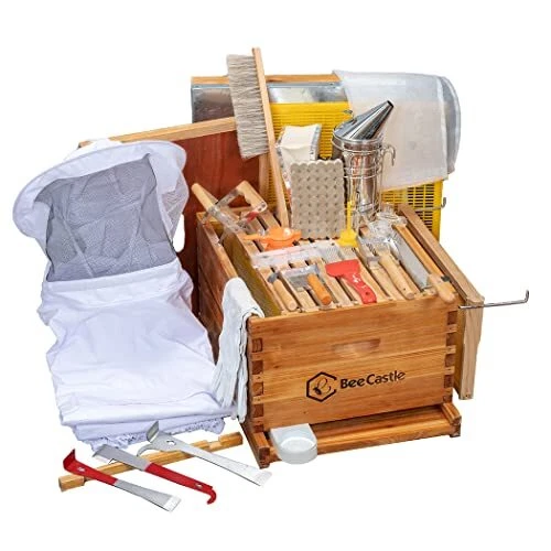 10-Frame Bee Hives and Supplies Starter KitBeehive Kit Dipped in 100% Beeswax...