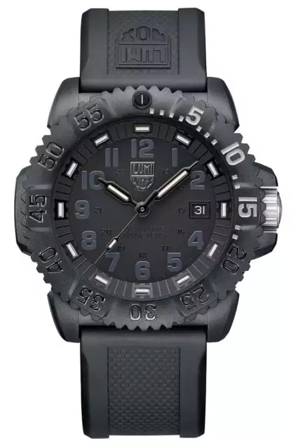 Luminox Navy Seal Carbonox Caoutchouc Noir Date Quartz Men Montre XS.3051.GO.NSF