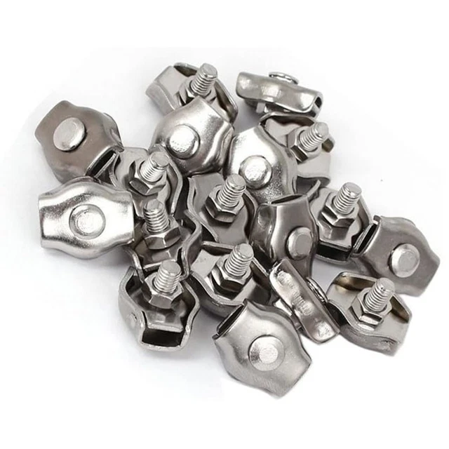 Morsetto filo acciaio inox M2 cavo a vite morsetto fune metallica