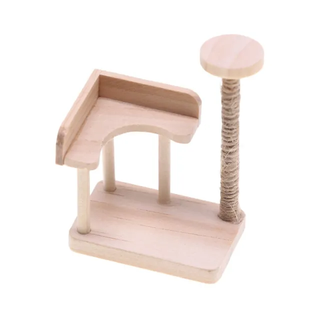 1:12 Dollhouse Mini Wooden PetCat Tree Tower Toy Cat Climbing Rack For Dollhouse