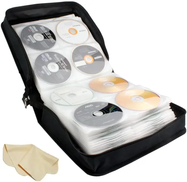 288 Capacity Portable CD DVD Wallet Binder Book Sleeves Disc Storage Bag Carryin