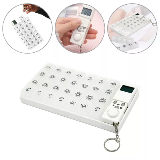 7-Day 28 Grids Pill Case Electronic Timer Medicine Tablets Box Dispenser Set UK