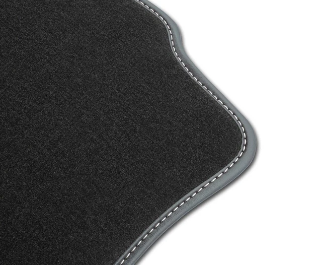 Tappeti Auto SERIE 4 In Moquette Nera Per KIA Venga (2010-2019) - Battitacco Cucito, Antiscivolo, Made In Italy
