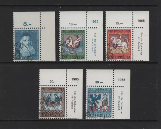 SWITZERLAND 1965 PRO PATRIA Corner Marginal Set (SG719/23) *USED/CTO*