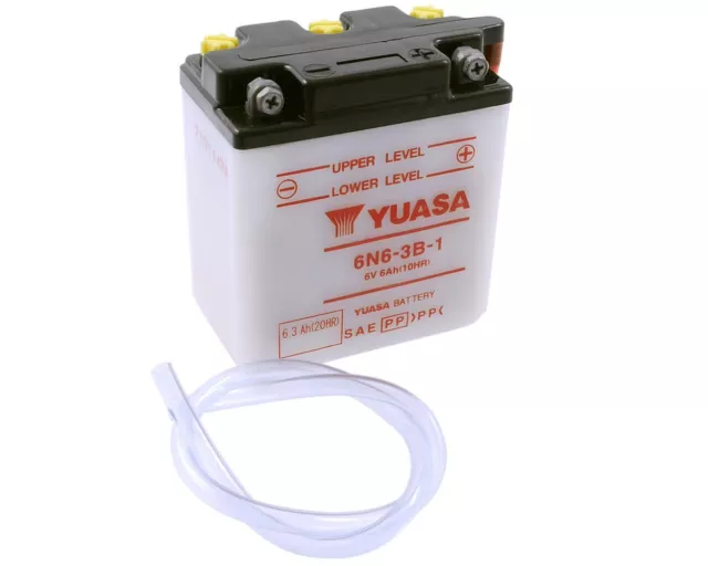 Batterie 6V 6Ah YUASA 6N6-3B-1 sans acide de batterie