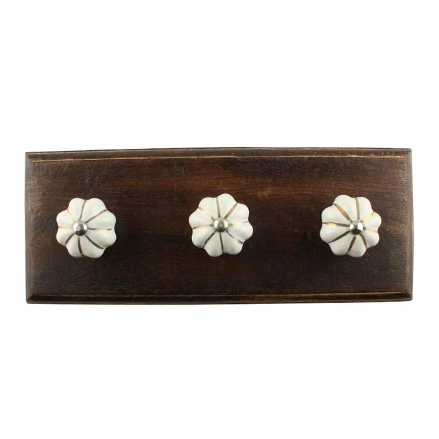 Antique Look Wood Key Hooks Wall Hangers Holders Hanging Coat Towel Clothes