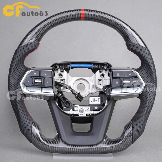 REAL CARBON FIBER Flat Sport Steering Wheel For 2010+ Toyota Land