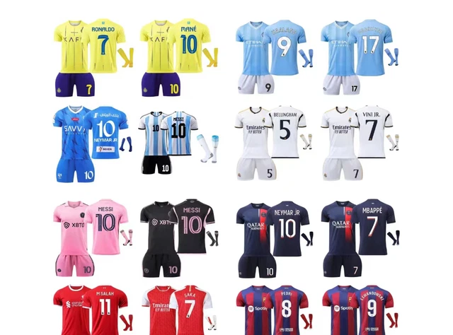 23-24 UK Kids Kits Training Suits Short T-Shirt Shorts Socks Sports Sets Unisex