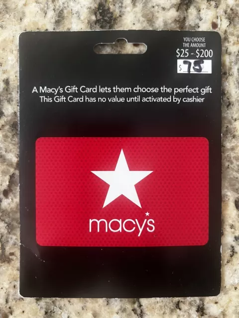 Macy's Gift Card $75.00 US Value [Physical Card]