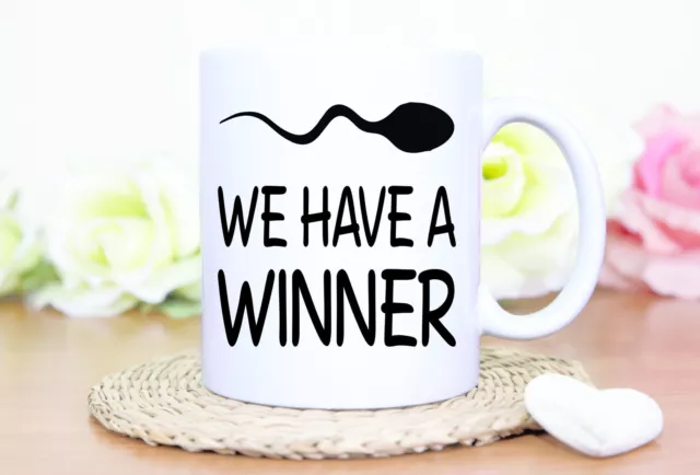 We Have A Winner Funny Mug Pregnancy Reveal To Husband Family Parent Grandparent