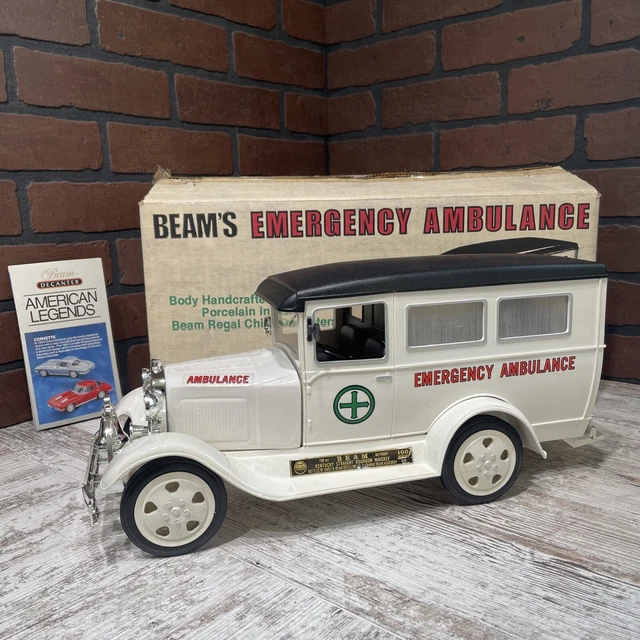 JIM BEAM DECANTER Emergency Ambulance (Empty Decanter) Beam's W/ Box