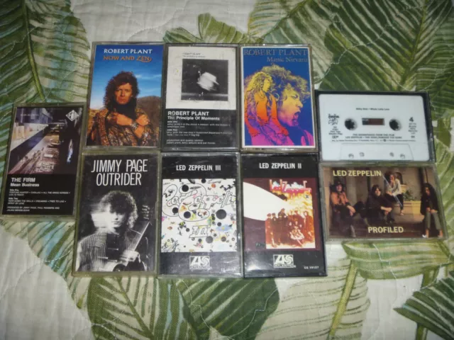LOT 9 CASSETTE TAPES LED ZEPPELIN 70s METAL ROCK ROBERT PLANT JIMMY PAGE RARE