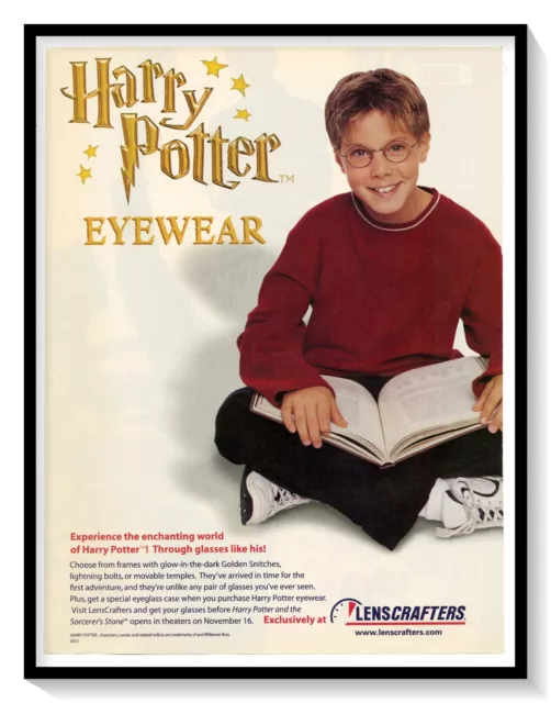 LensCrafters Harry Potter Eyewear Print Ad Vintage 2001 Magazine Advertisement