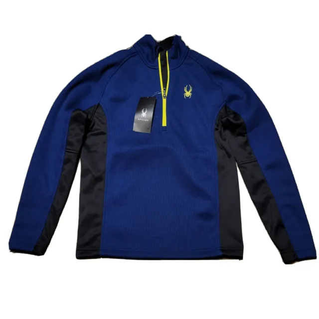 Spyder Outbound Half Zip Pullover Mid Weight Jacket Blue Thermal Shirt Sz Medium