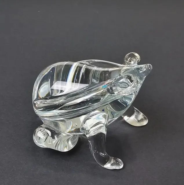1985 Art Glass Frog Figurine Paperweight Vintage Signed Jang