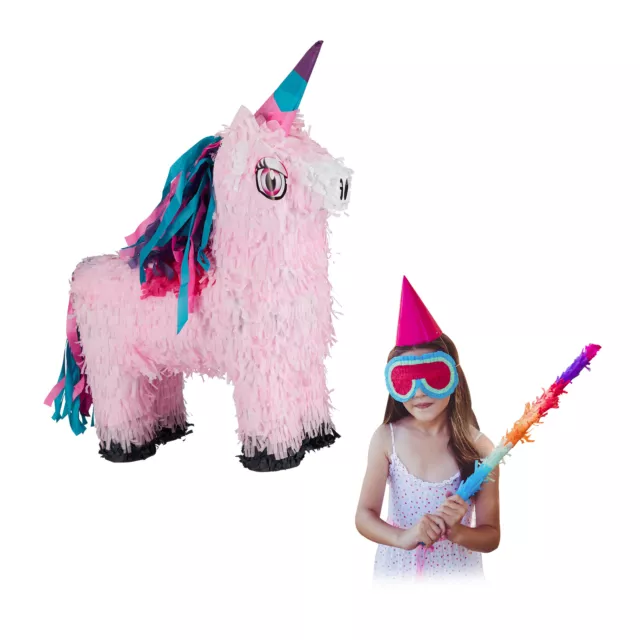 Pinata Einhorn, Geburtstagspinata für Mädchen, Piniata zum selbst Befüllen, rosa