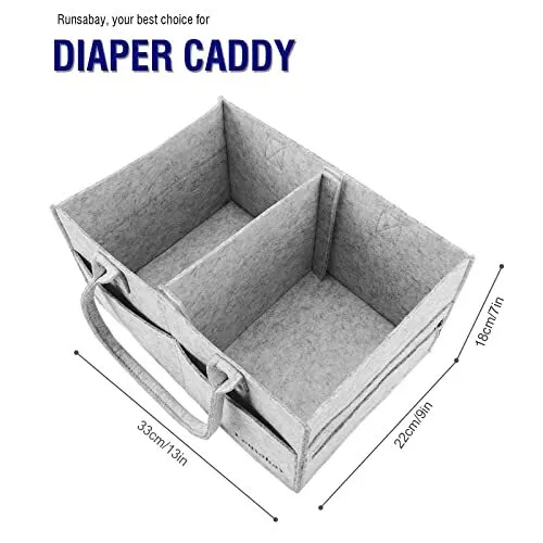 Baby Diaper Caddy Organizer | Portable Nursery Essentials Storage Basket Bin 3