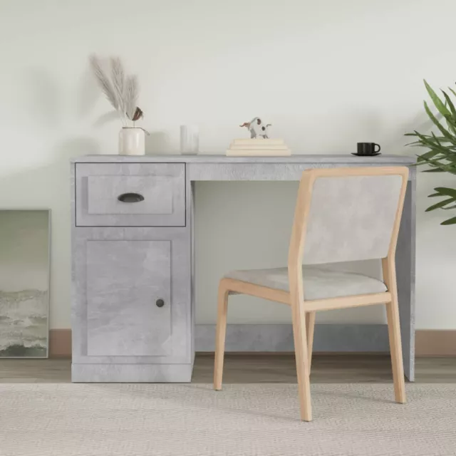 CIADAZ Schreibtisch mit Schublade Betongrau 115x50x75  Holzwerkstoff, E7L4