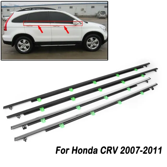 4x Car Outside Window Trim Moulding Belt Weatherstrip For Honda CRV 2007-2011