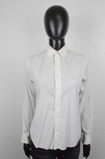 Camicia Ralph Lauren Taglia S Donna Camicetta Slim Maglia Bianco Women's Shirt