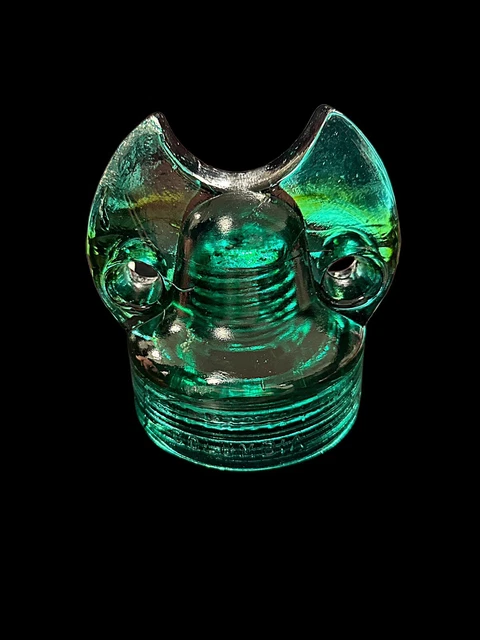 Late 1800s Milky Bat Ears Glass Telephone Pole Insulator - very rare