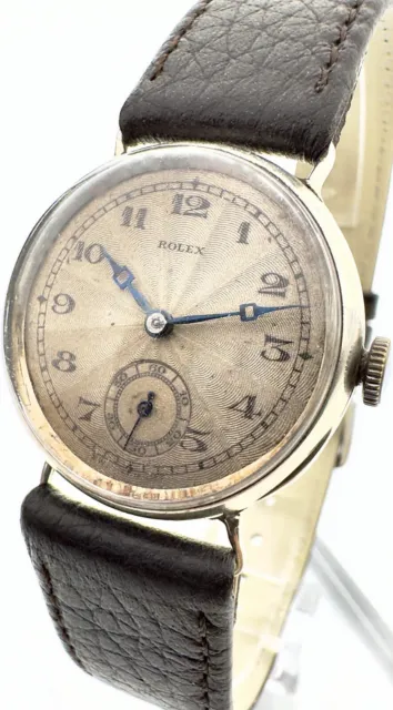 Rolex Solid Silver ‘Officers’ Trench Watch 96 Years Old - 30mm, Beautiful Patina 2