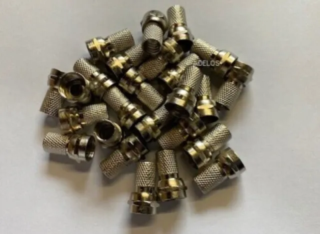 20 X Twin Satellite F Plug Connector For Sky + Hd Virgin Cable Screw Twist Coax