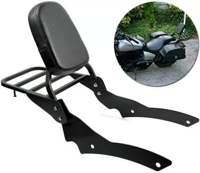 Rear Backrest Sissy Bar Luggage Rack Fit For Yamaha V Star 650 Custom Black