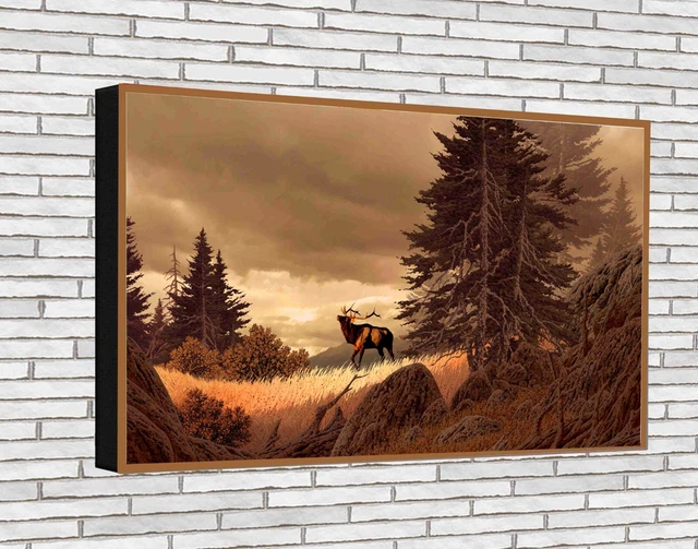 wondering Elk Call Rocky Mountains Wilderness Art Wrapped Canvas Print 24 x 36"