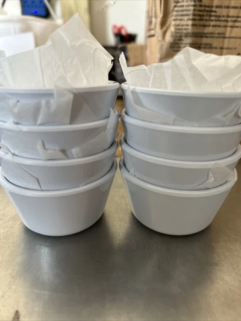 Clipper 3oz Ramekin No Lip Smooth Bowl 5176 WHITE Set Of 8