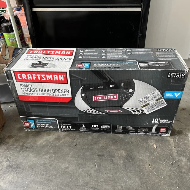 CRAFTSMAN 57918 1 hp UltraQuiet Belt Drive Garage Door Opener Battery