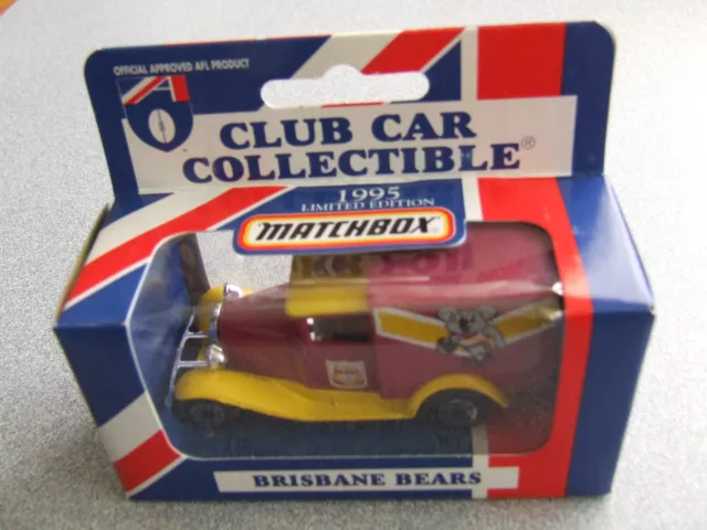 Matchbox AFL 1995 Football Collectable Club Car BRISBANE BEARS A Model Ford