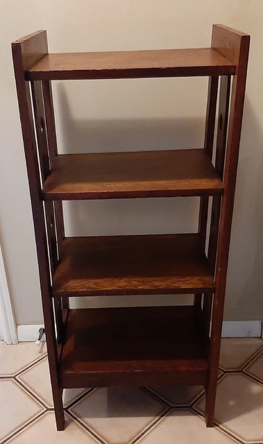 Vintage Mission Oak/ Arts & Crafts Antique 4  Tier Bookcase-Etagere - 41" H