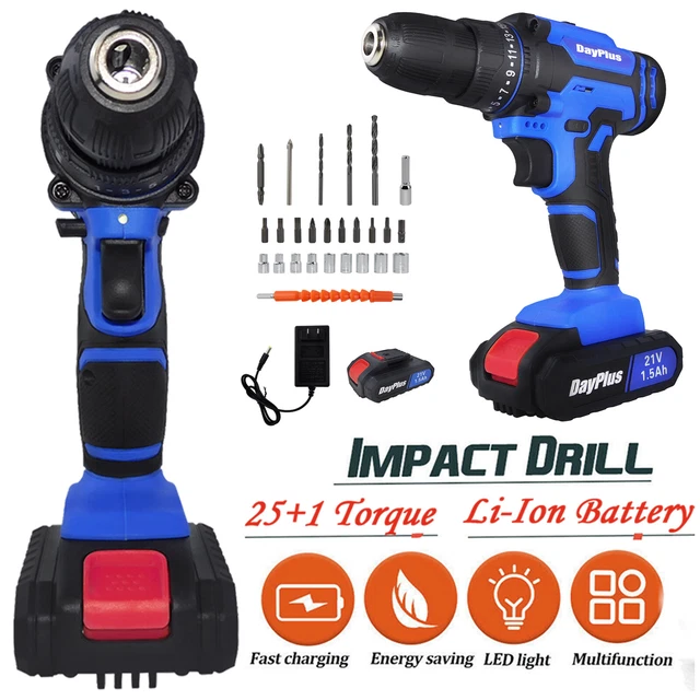 CORDLESS DRILL 21V Driver Electric Screwdriver Combi Drills + Battery