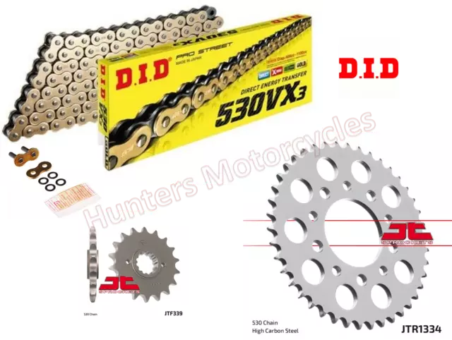 Honda CBR1000F 1996 to 2000 DID Gold X-Ring Chain and JT Sprockets Kit Set