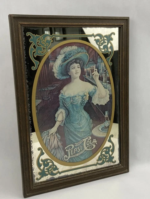 Vintage Pepsi Cola Retro Distressed Mirror Artwork George Nathan #1006 READ DESC