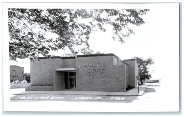 c1940's Sibley State Bank Building Sibley Iowa IA RPPC Photo Vintage Postcard