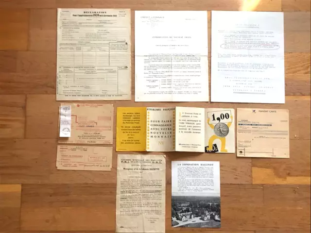 Lot de 8 documents, prospectus et tracts anciens (années 30 et 60)