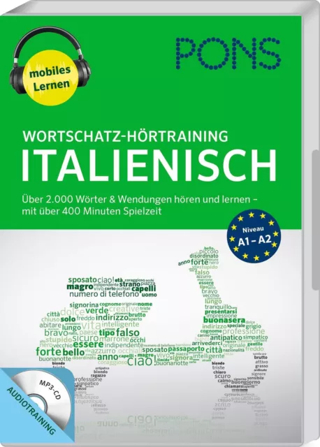 PONS Wortschatz-Hörtraining Italienisch mit Begleitheft und MP3-CD | Audio-CD