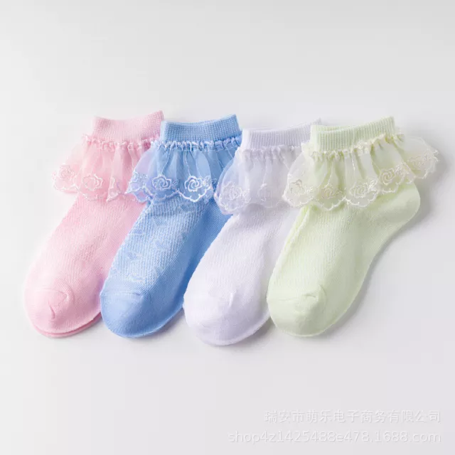 5X Baby Kids Girls Newborn Toddler Dance Socks Ballet Lace Frilly Ruffle Socks