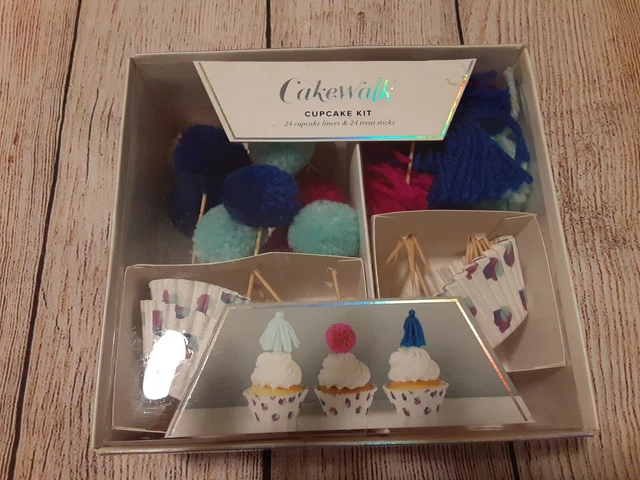 Polka Dot Cupcake Liners & Pom Pom and Tassel Cupcake Toppers - 24ct