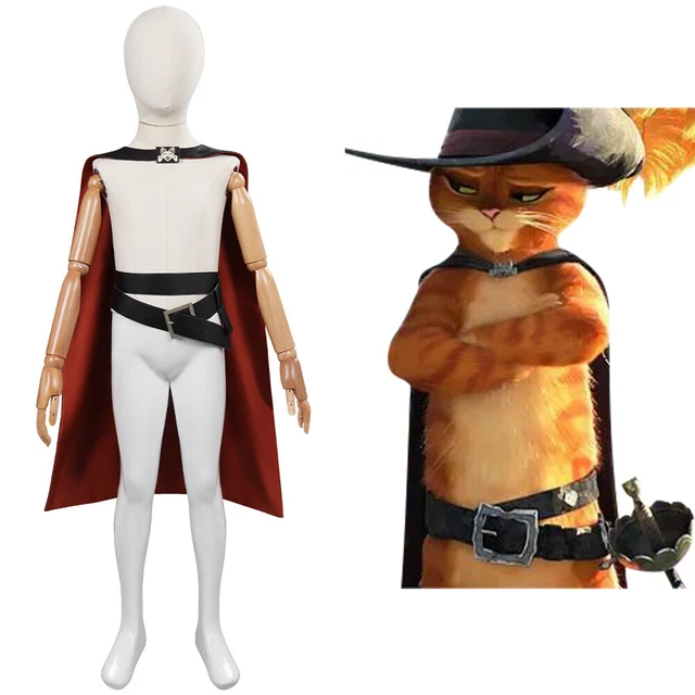 KIDS PUSS IN Boots The Last Wish Cosplay Costume Cloak Belt Halloween