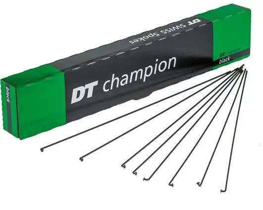 DT SWISS CHAMPION 264mm PACK OF 8 BLACK J BEND SPOKES